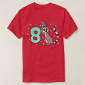 Ik ben 8 met lemur kinderen verjaardag 8 jaar oud t-shirt (Design voorkant)