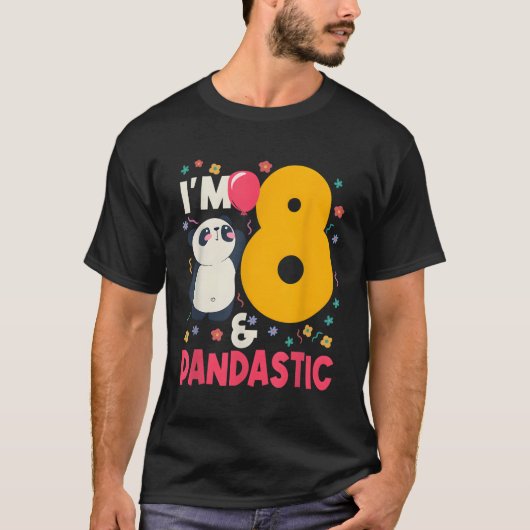 Ik ben 8 Pandastic Panda Py Celebration 8th T-shirt (Voorkant)