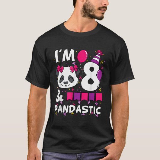 Ik ben 8 Pandastic Py 8th Bday Celebration T-shirt (Voorkant)