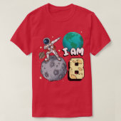 Ik ben 8 Space Astronaut Kind Moon Walker 8th Birt T-shirt (Design voorkant)