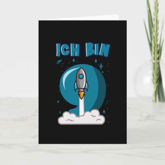 IK BEN 9 JAAR OUD 9e verjaardag Jonthday Space Kaart (Voorkant)