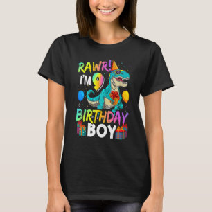 Ik ben 9-jarige jongen Dinosaur luchtballon T-shirt