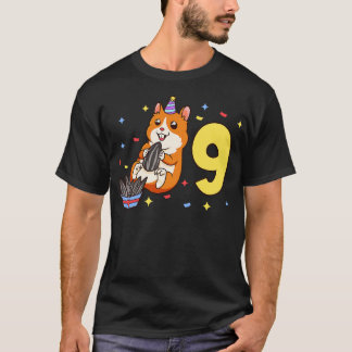 Ik ben 9 met hamster kinderen verjaardag 9 jaar ou t-shirt