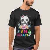 Ik ben 9 Vandaag Panda Py Panda Thema T-shirt (Voorkant)