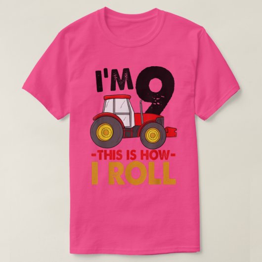Ik ben 9... zo kan ik de vrachtwagen rond de dag r t-shirt (Design voorkant)
