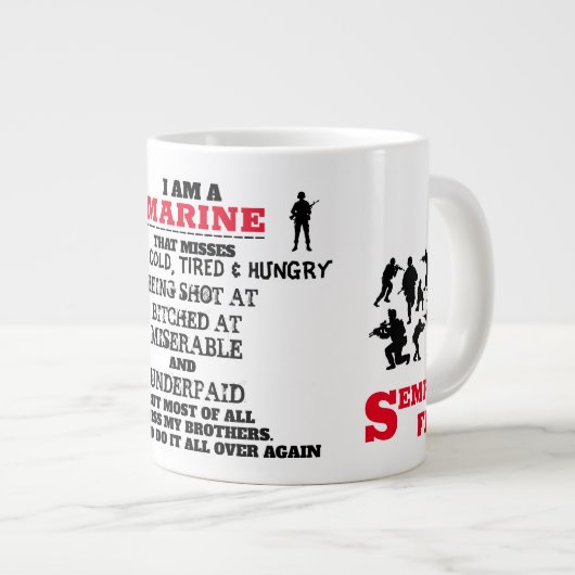 IK BEN A-MARINE-DAT MISSES GROTE KOFFIEKOP (Voorkant rechts)