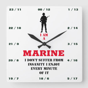 IK BEN A-MARINE VIERKANTE KLOK