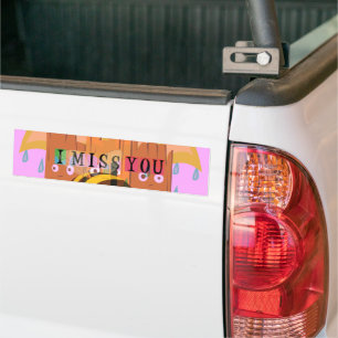 "Ik ben aan boord - Ik mis je: een speelse en puny Bumpersticker