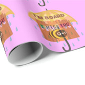 "Ik ben aan boord - Ik mis je: een speelse en puny Cadeaupapier (Rol Hoek)