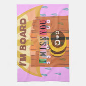 "Ik ben aan boord - Ik mis je: een speelse en puny Theedoek (Verticaal)