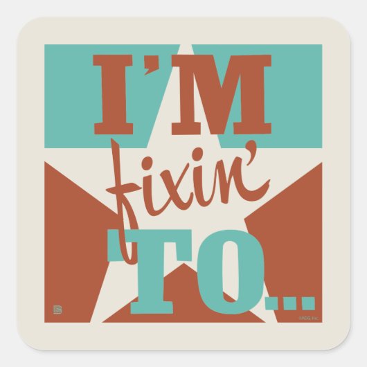 Ik ben aan het repareren vierkante sticker (Voorkant)