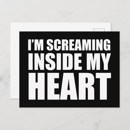 Ik ben aan het schreeuwen in mijn hart Funny 2020 Briefkaart (Voorkant / Achterkant)