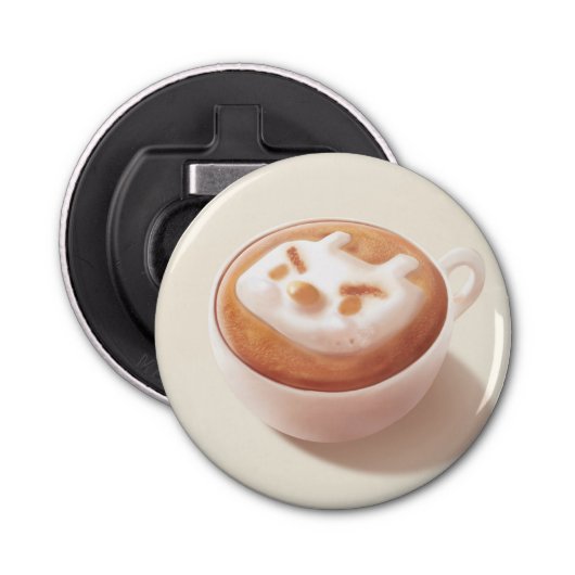 Ik ben aan het schuimen met gevoelens – Coffee Art Button Flesopener (Voorkant)