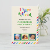 Ik ben aangekomen Foto Name Any Baby Birth Aankondiging (Staand voorkant)