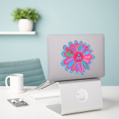 Ik ben aanmoediging roze bloem, inspirativiteit sticker (Laptop op bureau)