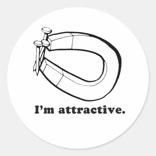 IK BEN AANTREKKELIJK RONDE STICKER (Voorkant)