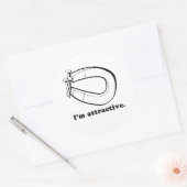 IK BEN AANTREKKELIJK RONDE STICKER (Envelop)