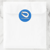IK BEN AANTREKKELIJK RONDE STICKER (Tas)