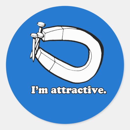 IK BEN AANTREKKELIJK RONDE STICKER (Voorkant)