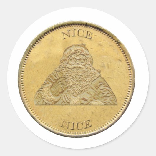 Ik ben aardig geweest, Santa Coin Ronde Sticker (Voorkant)
