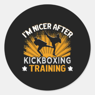 Ik ben aardiger na kickboks training Trainer Kickb Ronde Sticker