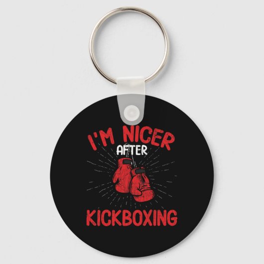 Ik ben aardiger na kickboksen Funny Kick Boxer Bok Sleutelhanger (Voorkant)