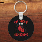 Ik ben aardiger na kickboksen Funny Kick Boxer Bok Sleutelhanger (Voorkant)