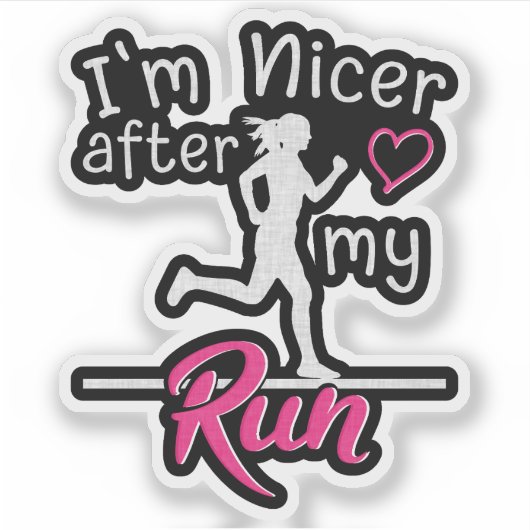 Ik ben aardiger na mijn hardlooprondje Funny Sticker (Voorkant)