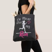 Ik ben aardiger na mijn hardlooprondje Grappig Tote Bag (Dichtbij)