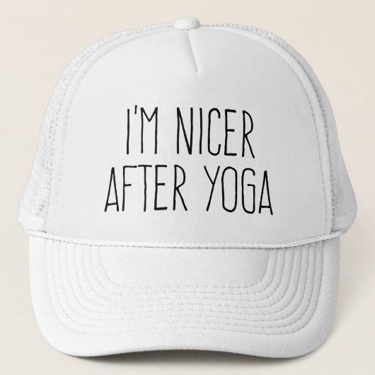Ik ben aardiger na yoga trucker pet (Voorkant)