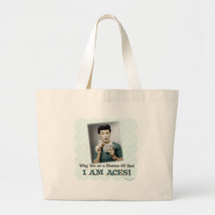 Ik ben Aces Snarky Lady Retro Foto Motto Grote Tote Bag