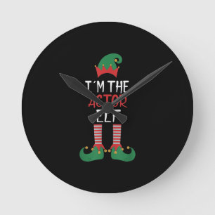 Ik ben Actor Elf - Familie die Kerstmis aanpast Ronde Klok