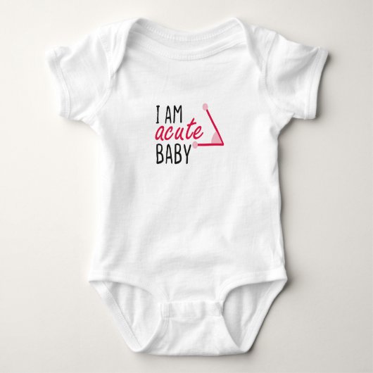 Ik ben Acute Baby Roze, Wiskunde Baby, New Mam Gif Romper (Voorkant)