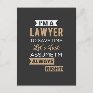 Ik ben advocaat, om tijd te besparen briefkaart