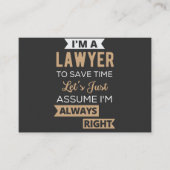 Ik ben advocaat, om tijd te besparen visitekaartje (Voorkant)