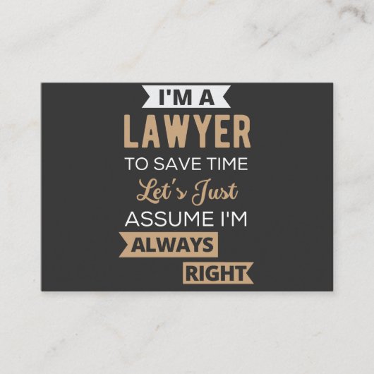 Ik ben advocaat, om tijd te besparen visitekaartje (Voorkant)