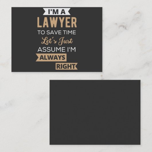 Ik ben advocaat, om tijd te besparen visitekaartje (Voorkant / Achterkant)