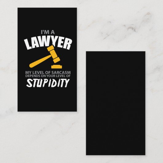 Ik ben advocaat op mijn niveau van Sarcasm Funny Visitekaartje (Voorkant / Achterkant)