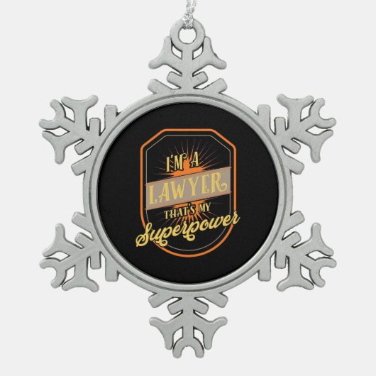Ik ben advocaat tin sneeuwvlok ornament (Voorkant)