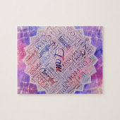 Ik ben Affirmations Word Cloud Art in lotus Legpuzzel (Horizontaal)