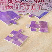 Ik ben Affirmations Word Cloud Art in lotus Legpuzzel (Zijkant)