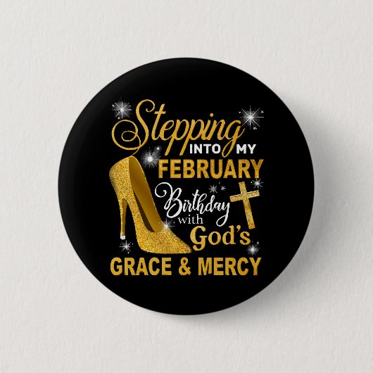 Ik ben afgelopen februari binnengevallen met Gods Ronde Button 5,7 Cm (Voorkant)