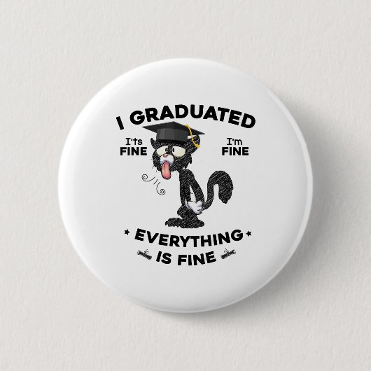 Ik ben afgestudeerd Afstuderen CL 2025 Funny Black Ronde Button 5,7 Cm (Voorkant)