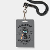 Ik ben afgestudeerd Het is goed Ik ben oké Alles i Badge (Voorzijde met lanyard)