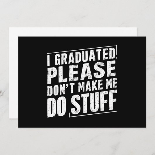 Ik ben afgestudeerd, laat me alsjeblieft geen ding aankondiging (Voorkant / Achterkant)