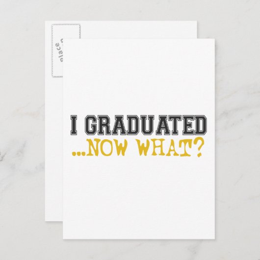 Ik ben afgestudeerd, wat nu? aankondigingskaart (Voorkant / Achterkant)