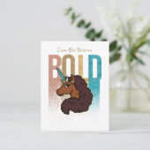 Ik ben Afro Eenhoorn | Bold Glitter Design Briefkaart (Staand voorkant)