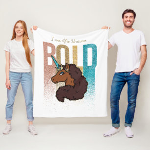 Ik ben Afro Eenhoorn   Bold Glitter Design Fleece Deken