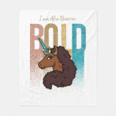 Ik ben Afro Eenhoorn | Bold Glitter Design Fleece Deken (Voorkant)