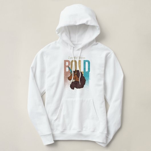 Ik ben Afro Eenhoorn | Bold Glitter Design Hoodie (Design voorkant)